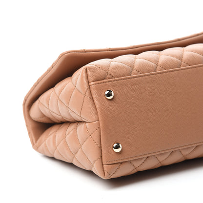 Chanel Caviar Quilted Small Coco Handle Flap Brown 6 of 10