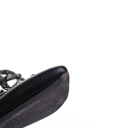 Valentino Garavani Pebbled Calfskin Onyx Rockstud Rolling Cage Ballerina Flats 38 Black 17 of 18
