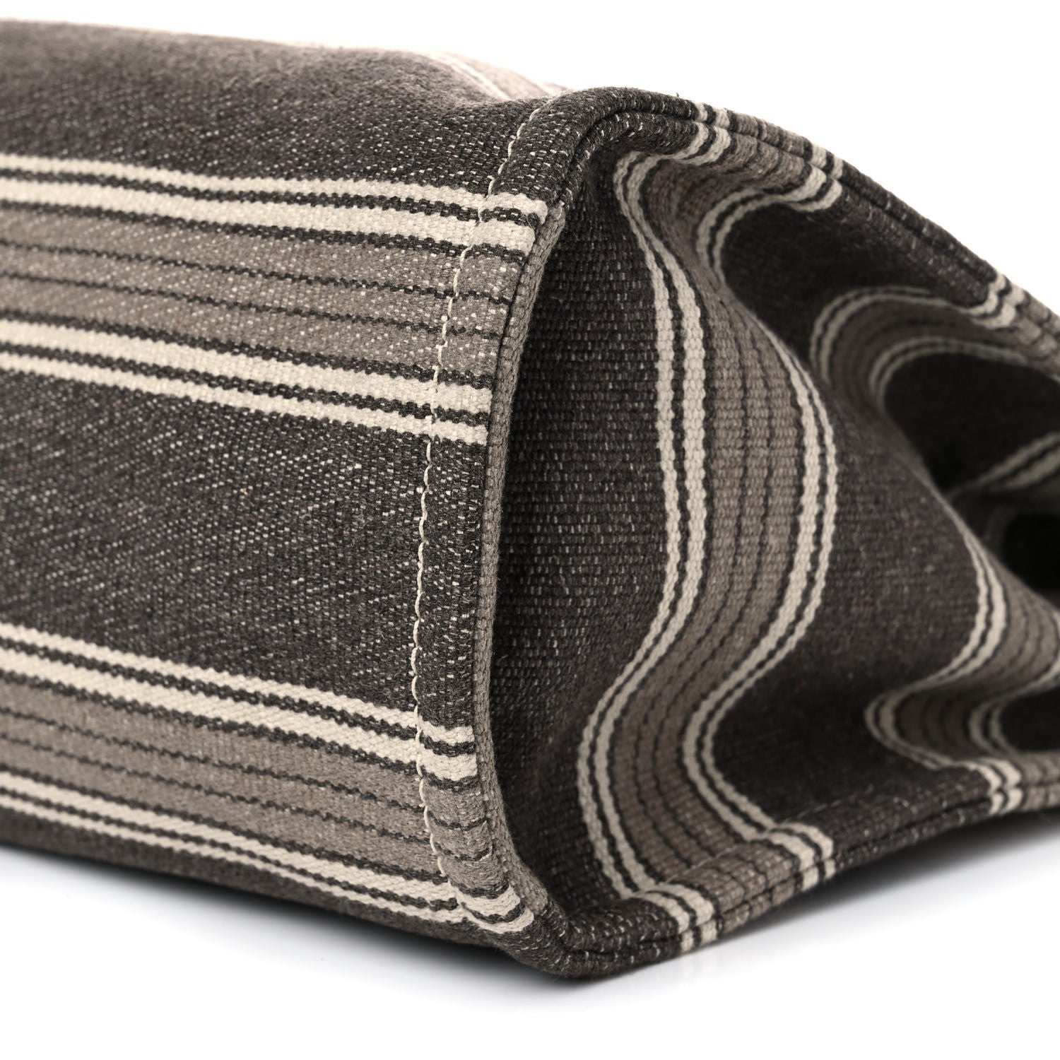 Celine Canvas Calfskin Jacquard Vertical Cabas Grey Brown 6 of 8