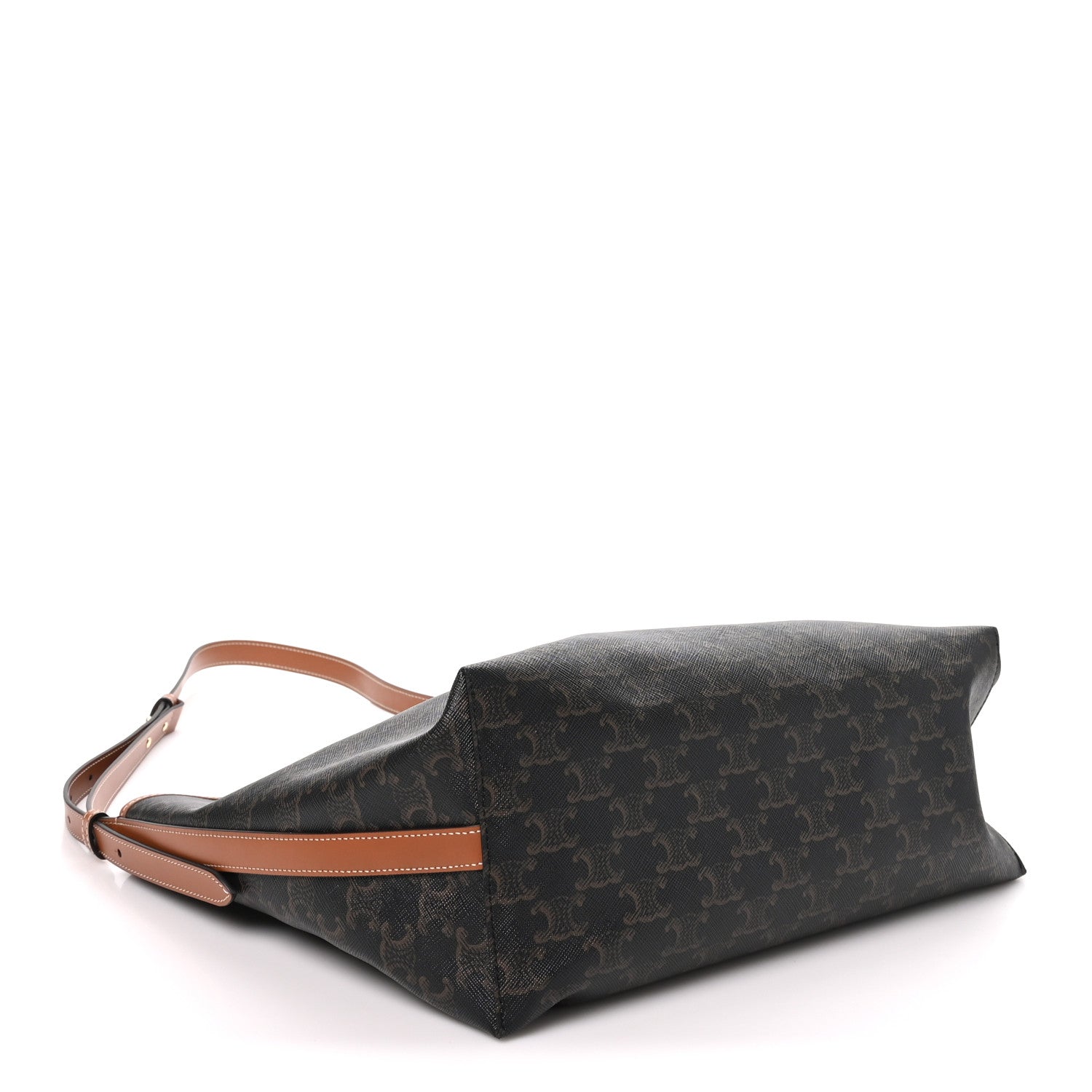 Celine Triomphe Canvas Calfskin Shopper Tote Tan 5 of 10