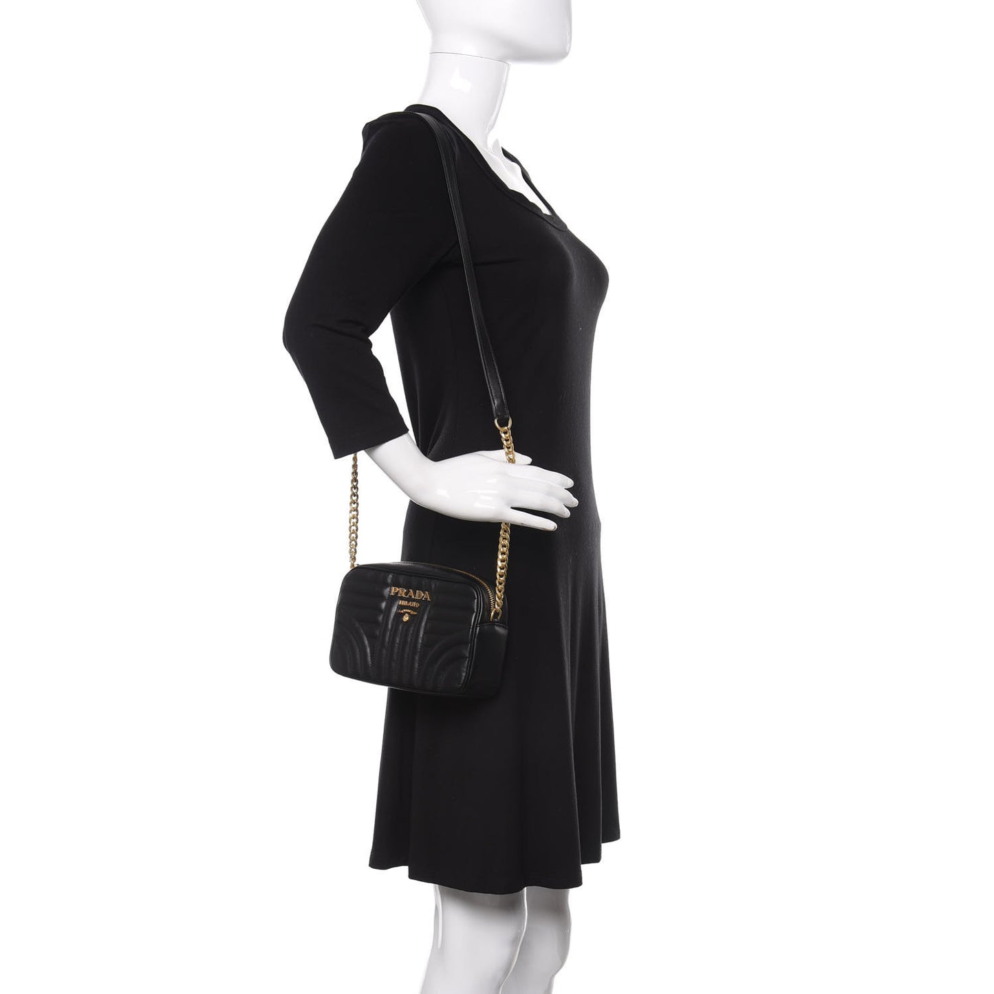 Soft Calfskin Diagramme Camera Bag Black