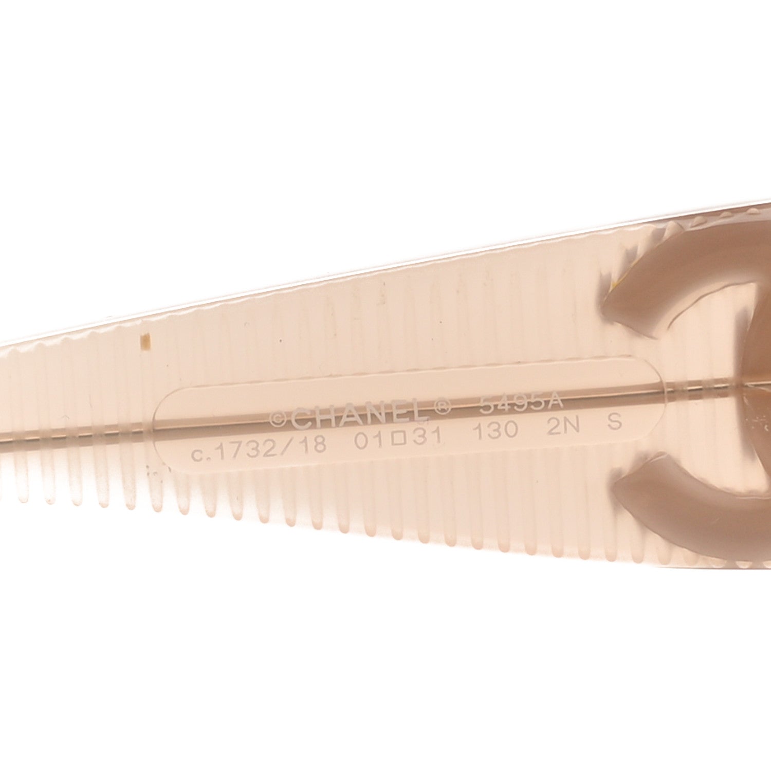 Chanel Transparent Acetate Shield Sunglasses 5495 Light Pink 5 of 6