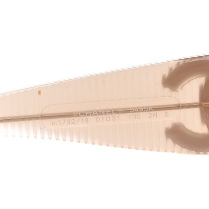 Chanel Transparent Acetate Shield Sunglasses 5495 Light Pink 5 of 6