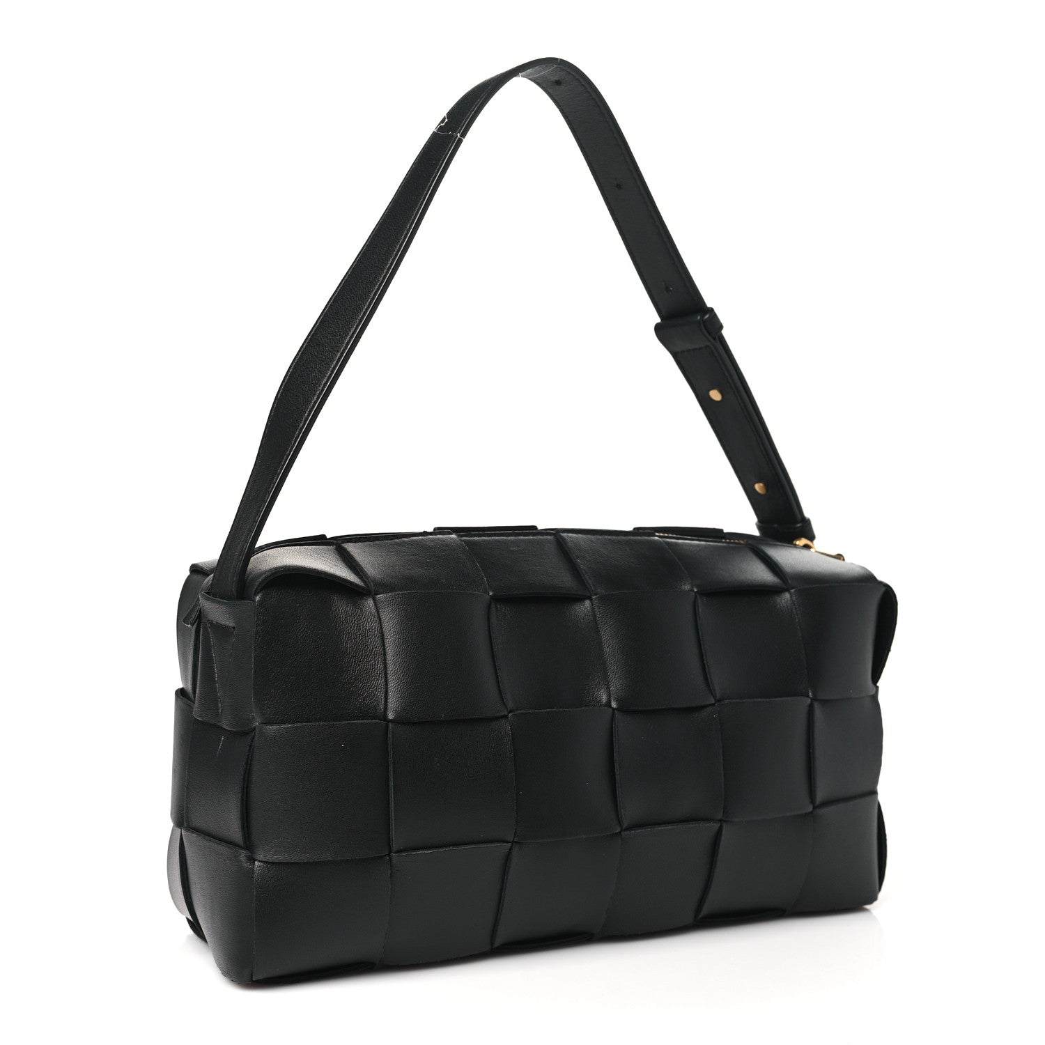 Bottega Veneta Lambskin Maxi Intrecciato Brick Cassette Bag Black 3 of 11