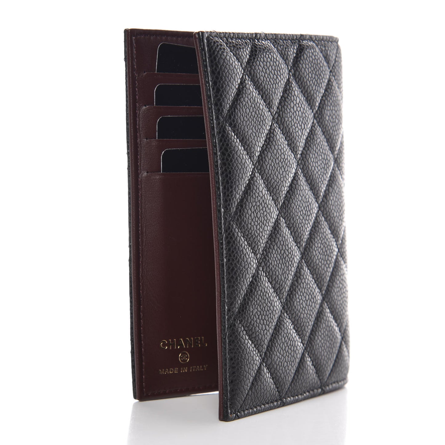 Caviar Quilted Passport Holder Black