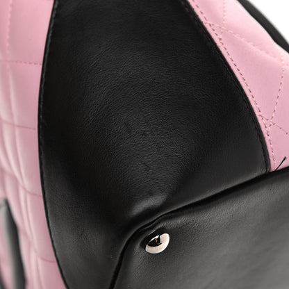 Chanel Calfskin Quilted Medium Cambon Tote Pink Black 15 of 17