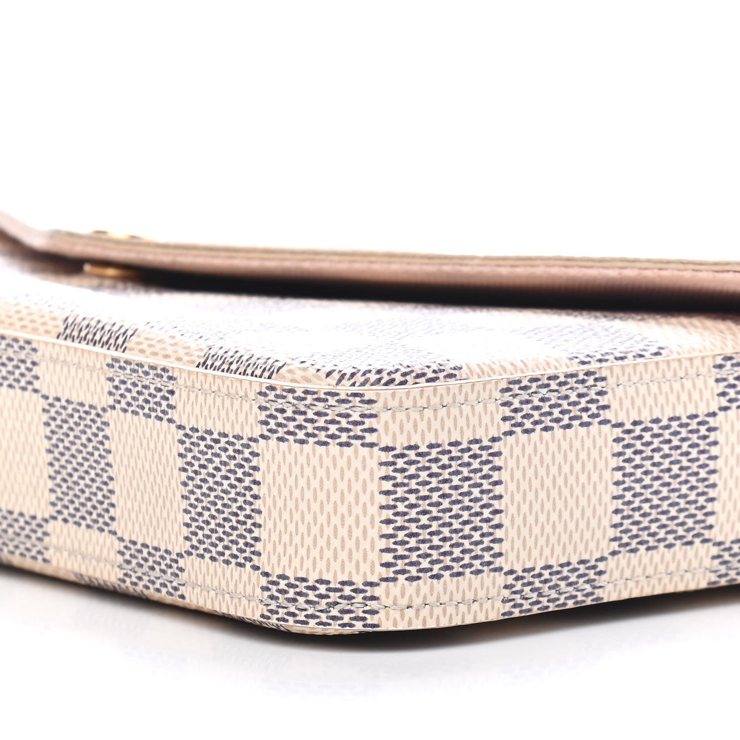 Louis Vuitton Damier Azur Pochette Felicie Chain Wallet Rose Ballerine 7 of 8
