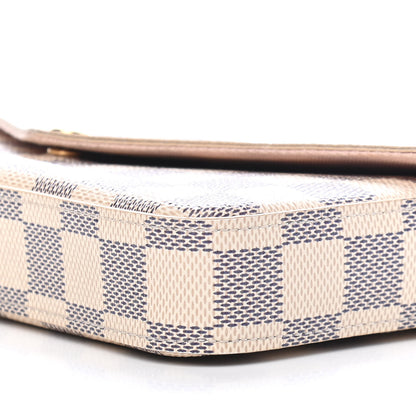 Louis Vuitton Damier Azur Pochette Felicie Chain Wallet Rose Ballerine 7 of 8