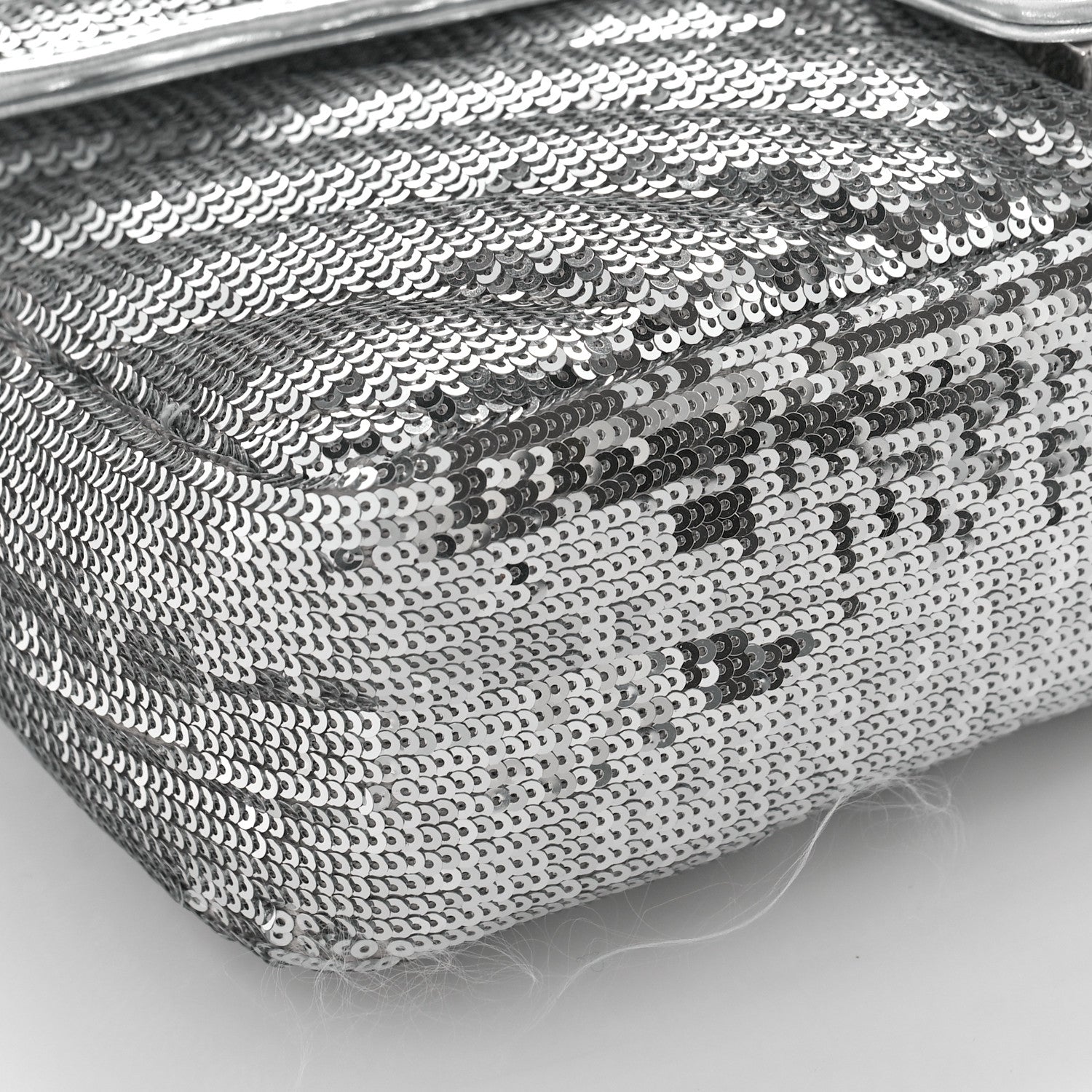 Gucci Sequin Matelasse Small GG Marmont Shoulder Bag Silver 8 of 9