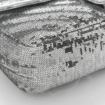 Gucci Sequin Matelasse Small GG Marmont Shoulder Bag Silver 8 of 9
