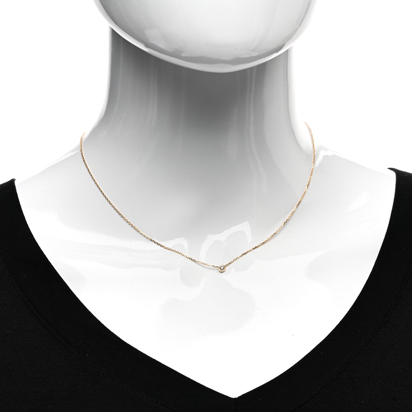 18K Yellow Gold Diamond XS D'Amour Pendant Necklace
