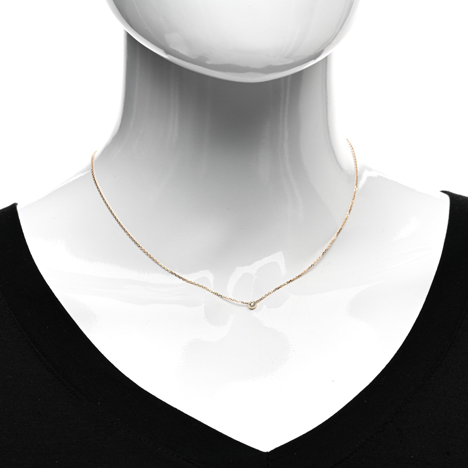 Cartier 18K Yellow Gold Diamond XS D'Amour Pendant Necklace 2 of 5