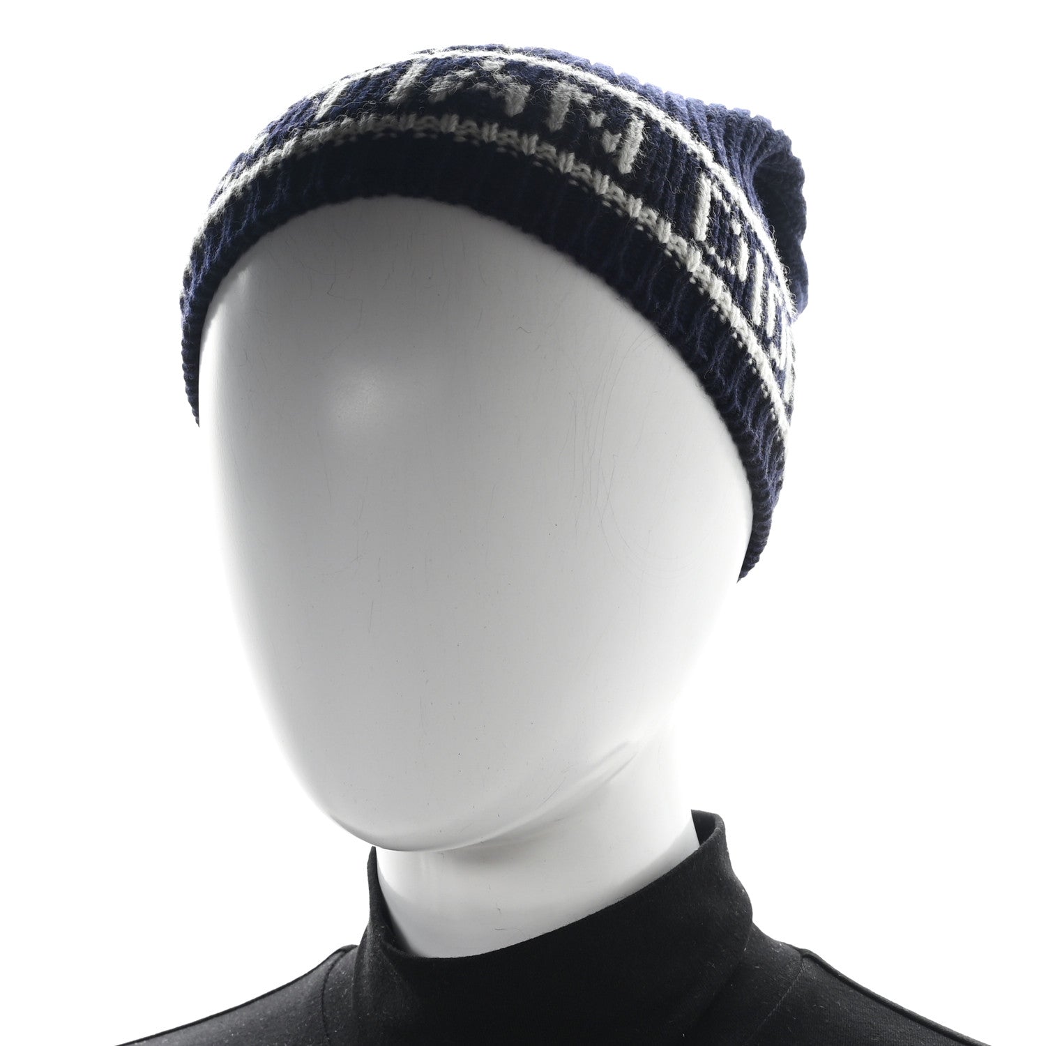 Christian Dior Wool Cashmere Star Beanie Blue Marine 2 of 5
