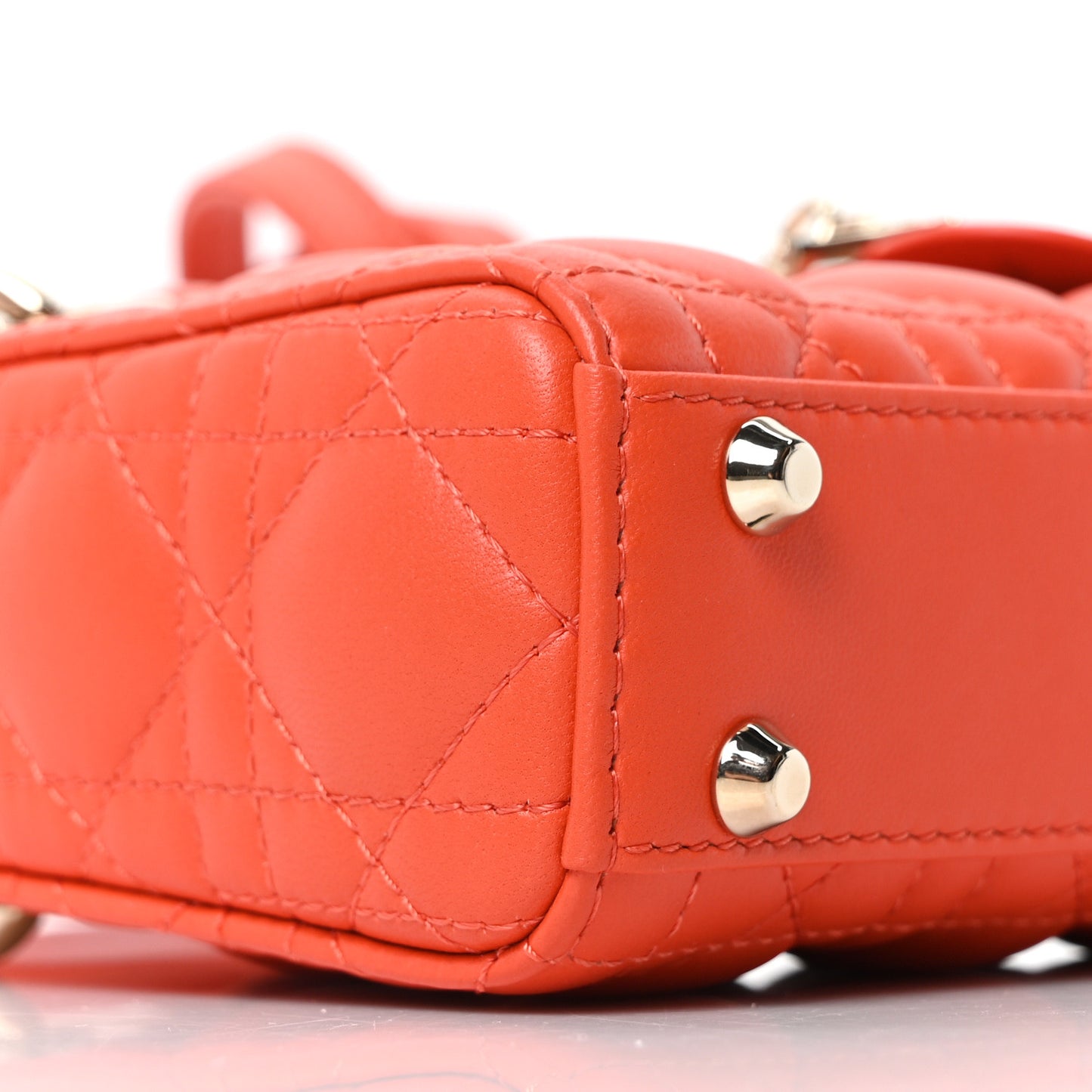 Lambskin Cannage Micro Lady Dior Orange