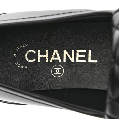 Chanel Lambskin Quilted CC Turnlock Loafers 39 Black 7 of 8
