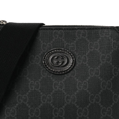 Gucci GG Supreme Monogram Azalea Calfskin Small Retro Interlocking G Wristlet Messenger Bag Black 8 of 12