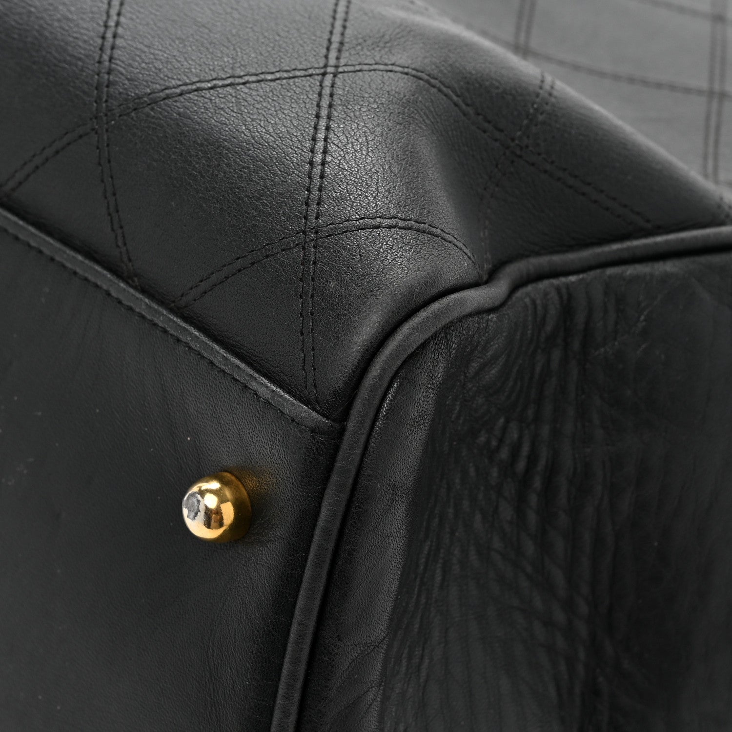 Chanel Calfskin Stitched XL Weekender Black 13 of 18