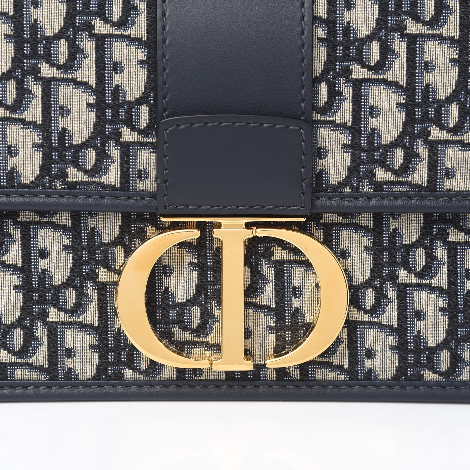 Christian Dior Oblique 30 Montaigne Chain Flap Bag Blue 10 of 11