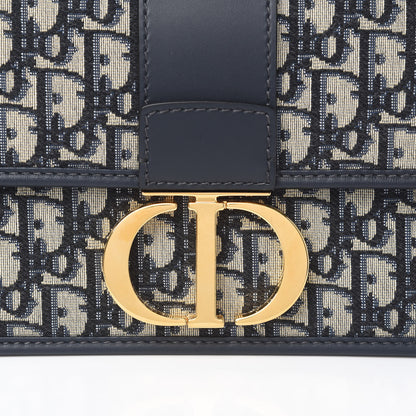 Christian Dior Oblique 30 Montaigne Chain Flap Bag Blue 10 of 11
