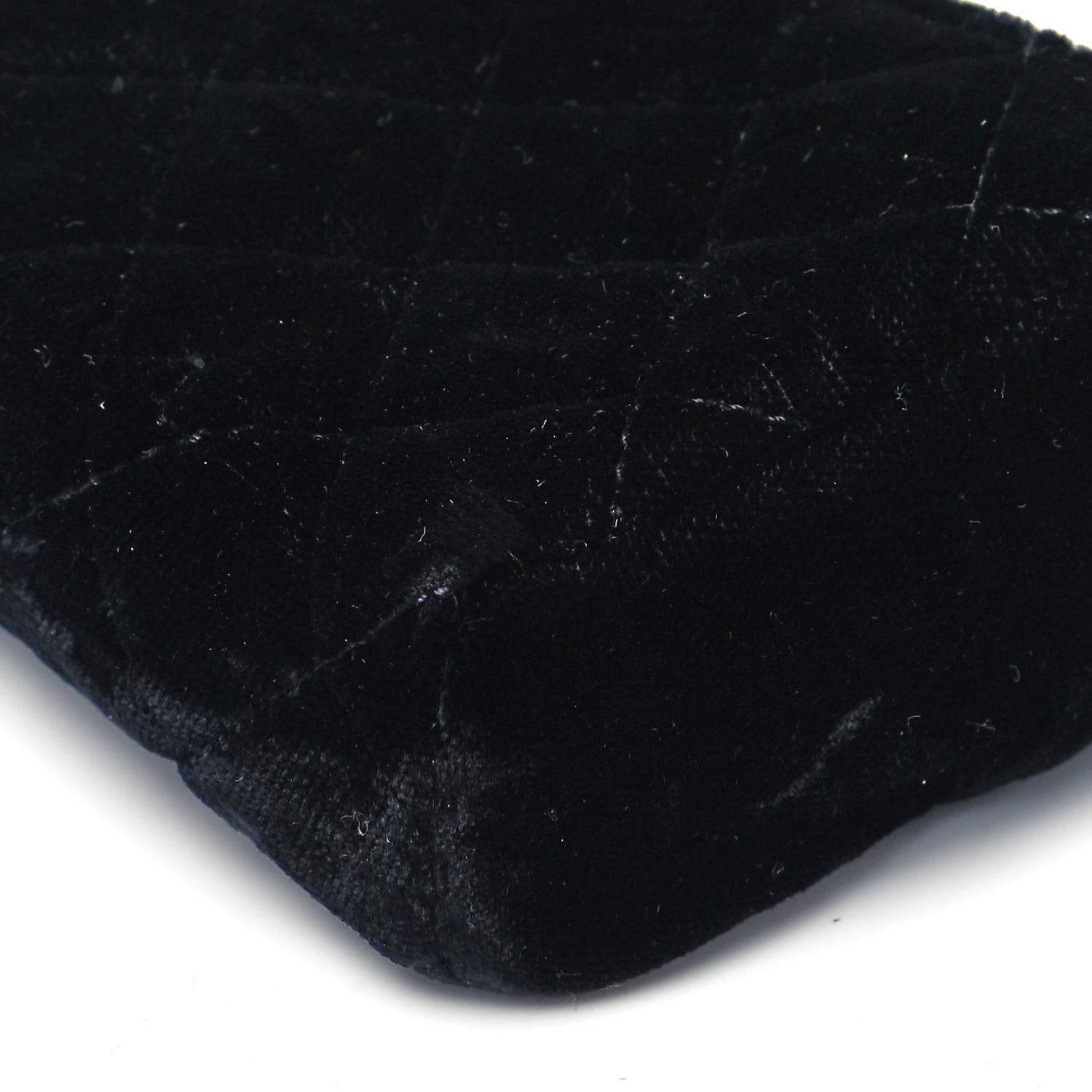 Chanel Velvet Quilted Small Clutch With Chain Black 9 of 9