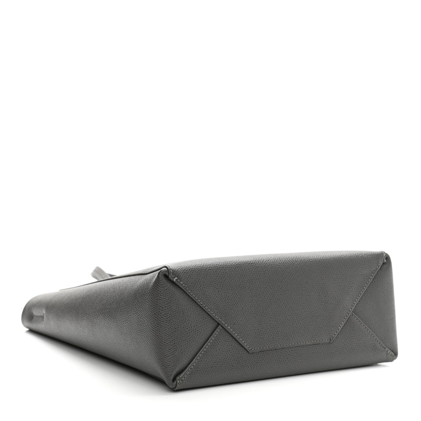 Grained Calfskin Small Vertical Cabas Grey