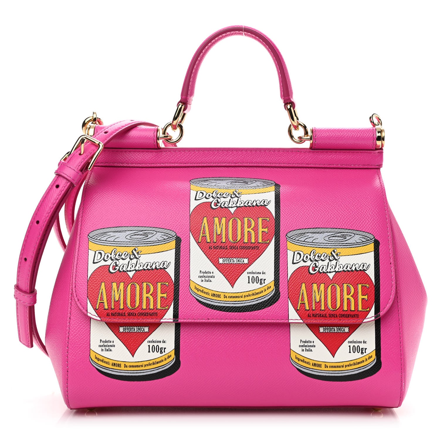 Dolce & Gabbana Dauphine Amore Soup Can Print Medium Miss Sicily Satchel Multicolor 1 of 9
