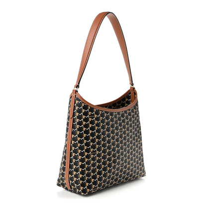 Moynat Calfskin Canvas M Mini Hobo Bag Brown 3 of 9