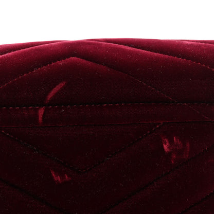 Saint Laurent Velvet Y Quilted Monogram Toy Loulou Crossbody Bag French Burgundy 12 of 12