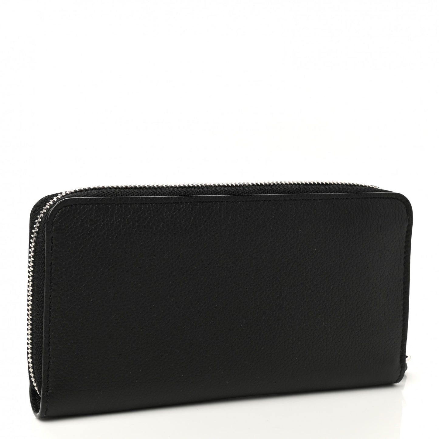 Calfskin Zippy Lockme Wallet Black