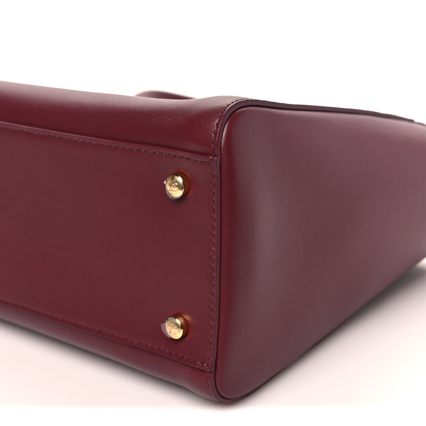 Calfskin Archetype Small Shopping Tote Dark Burgundy