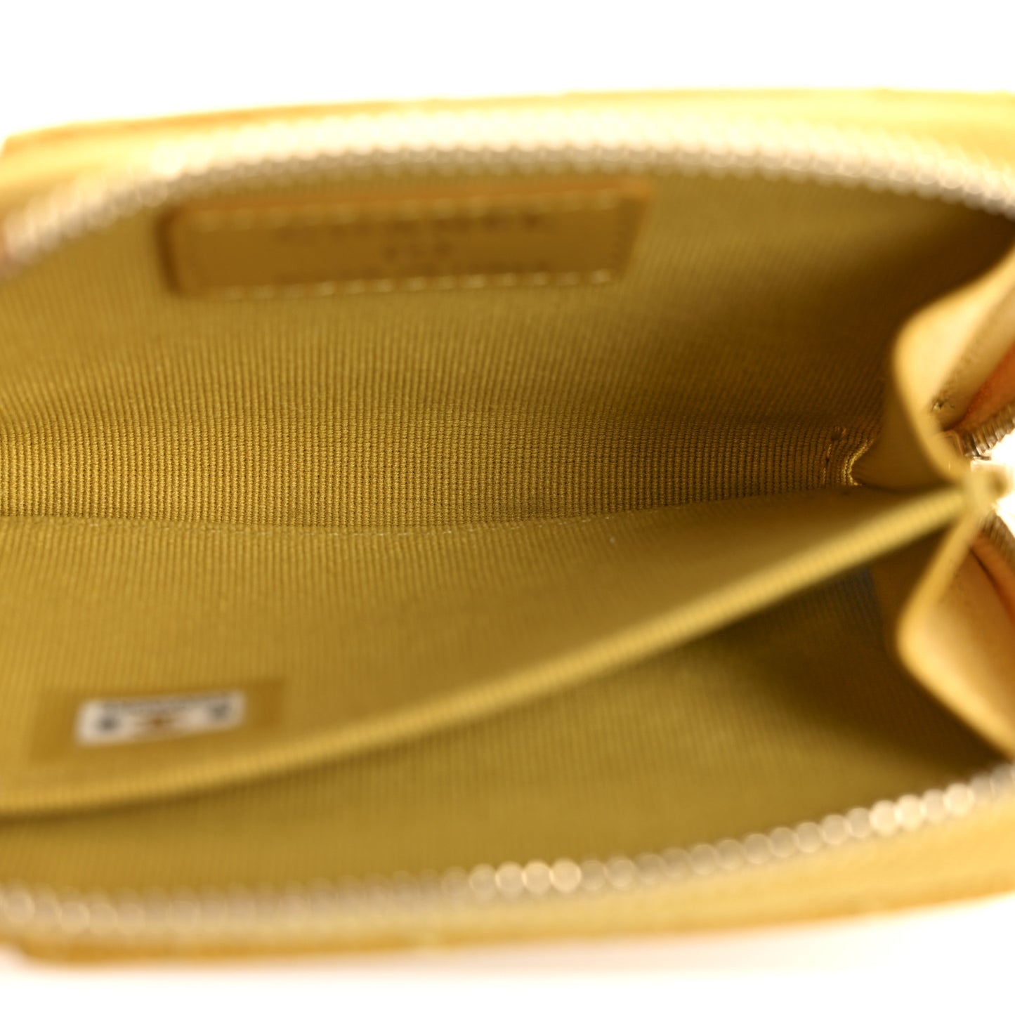 Caviar Quilted Zip Card Holder Yellow