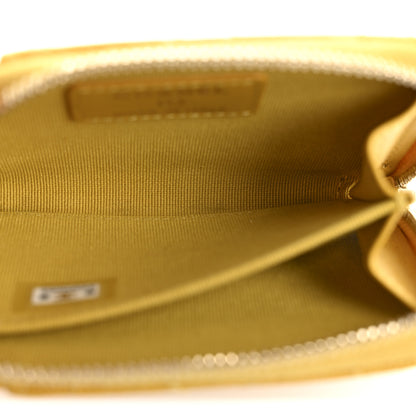 Chanel Caviar Quilted Zip Card Holder Yellow 5 of 9