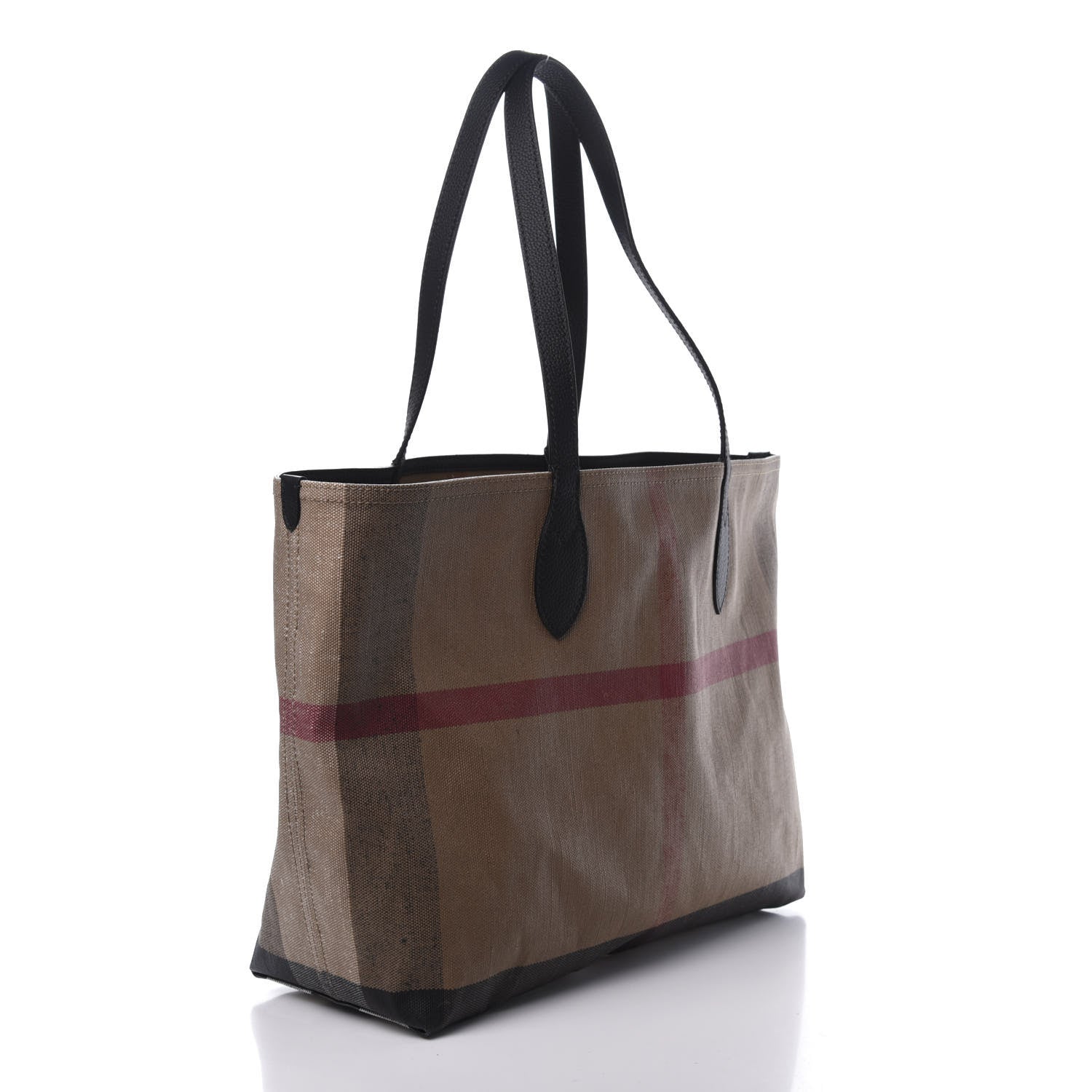 Burberry Coated Canvas Mega Check Medium Doodle Tote Black 3 of 11