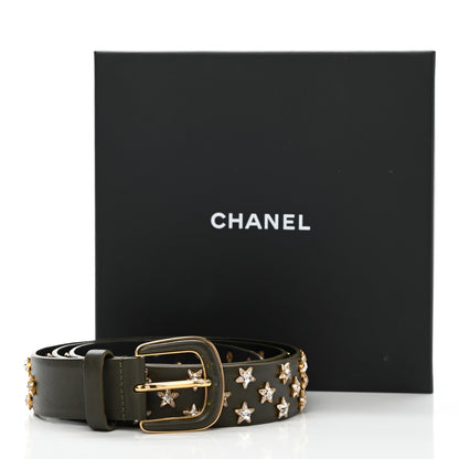 Chanel Lambskin Crystal Star Belt 90 Green 8 of 8