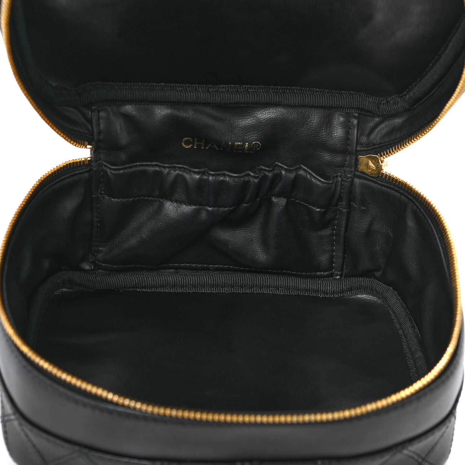 Chanel Lambskin Vanity Cosmetic Case Black 5 of 10