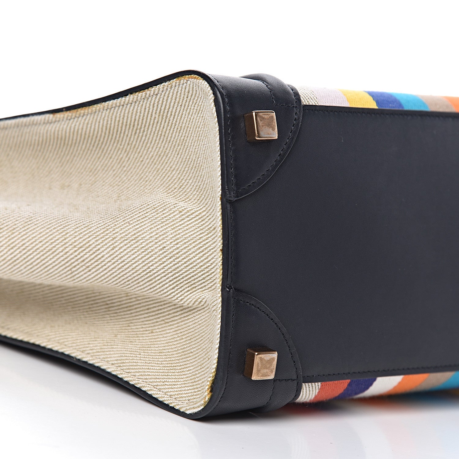 Celine Smooth Calfskin Striped Canvas Micro Luggage Multicolor 15 of 16