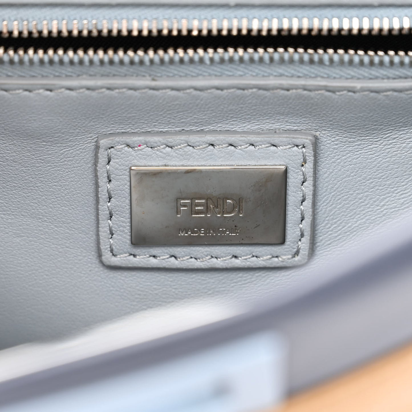 Nappa Mini Peekaboo Iconic Satchel Beige Blueberry Limone