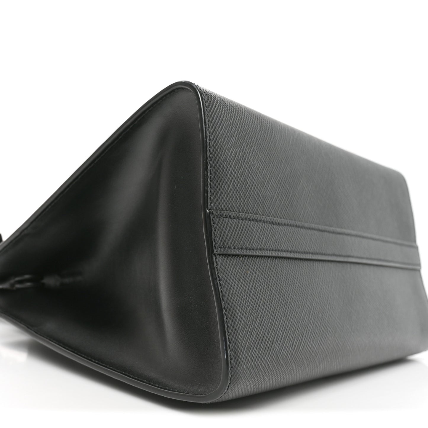 Saffiano Cuir Calfskin Small Monochrome Top Handle Tote Black