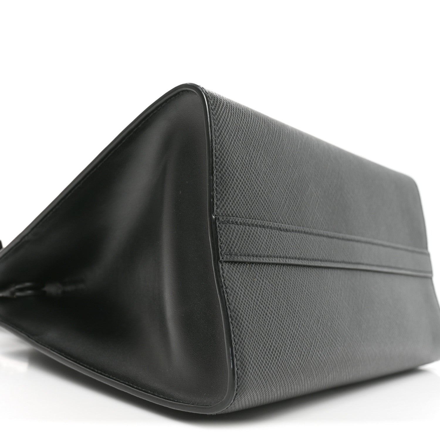 Prada Saffiano Cuir Calfskin Small Monochrome Top Handle Tote Black 8 of 9