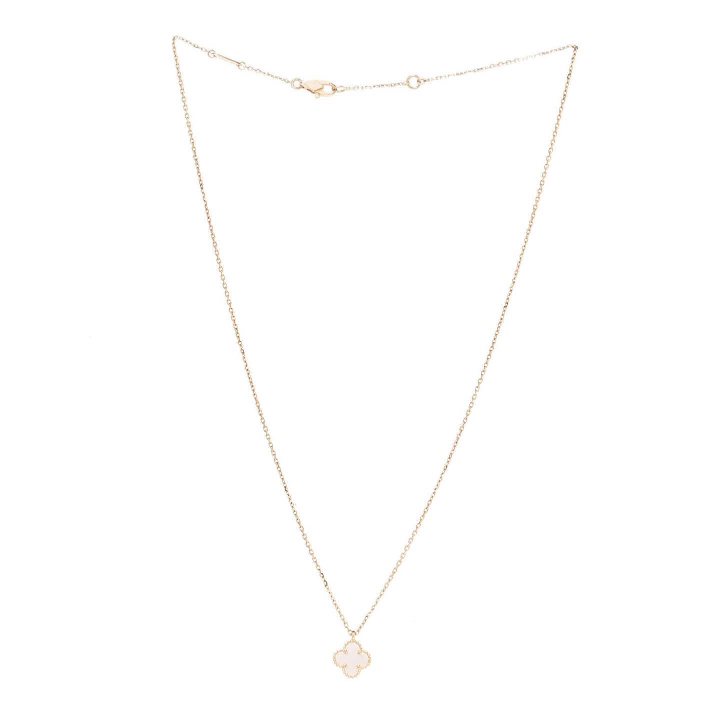 18K Yellow Gold Mother of Pearl Sweet Alhambra Pendant Necklace