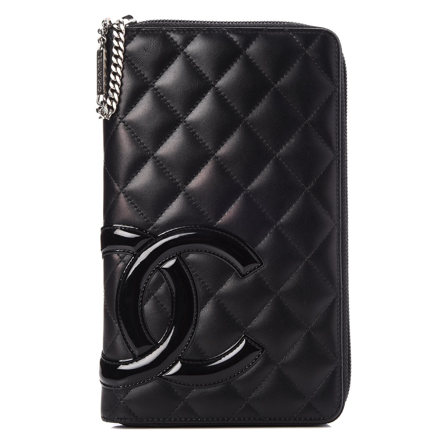 Chanel Calfskin Quilted Cambon Zip Around Organizer Wallet Black 1 of 8