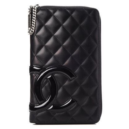 Chanel Calfskin Quilted Cambon Zip Around Organizer Wallet Black 1 of 8