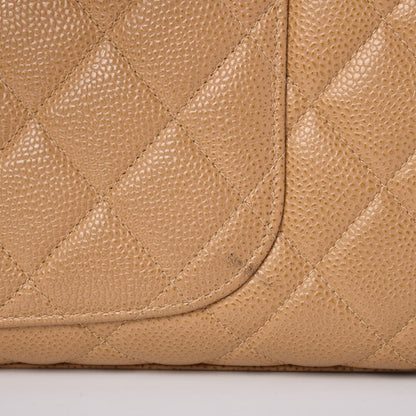 Chanel Caviar Quilted Large Bowler Bag Beige 12 of 15