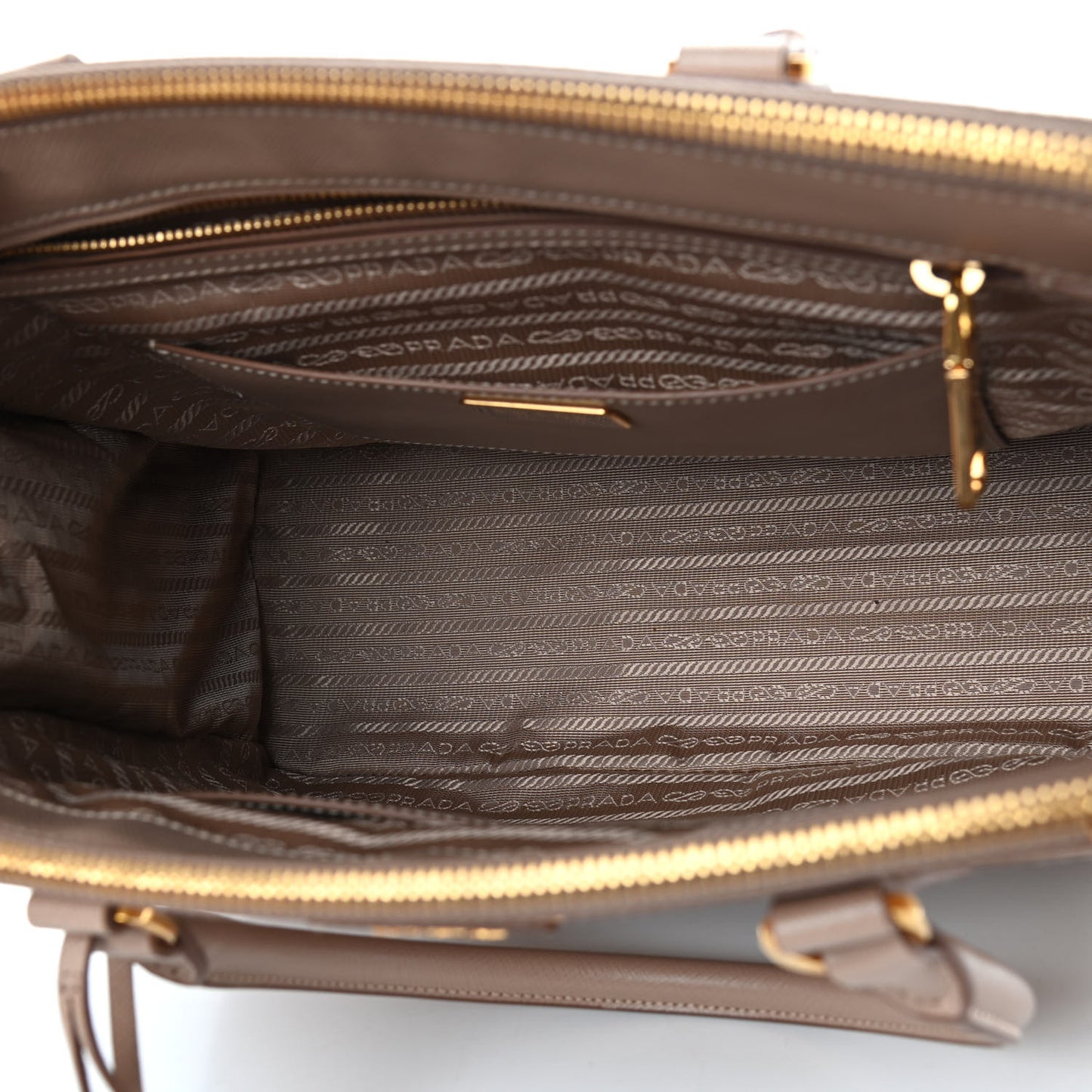Saffiano Lux Large Galleria Double Zip Tote Cammeo