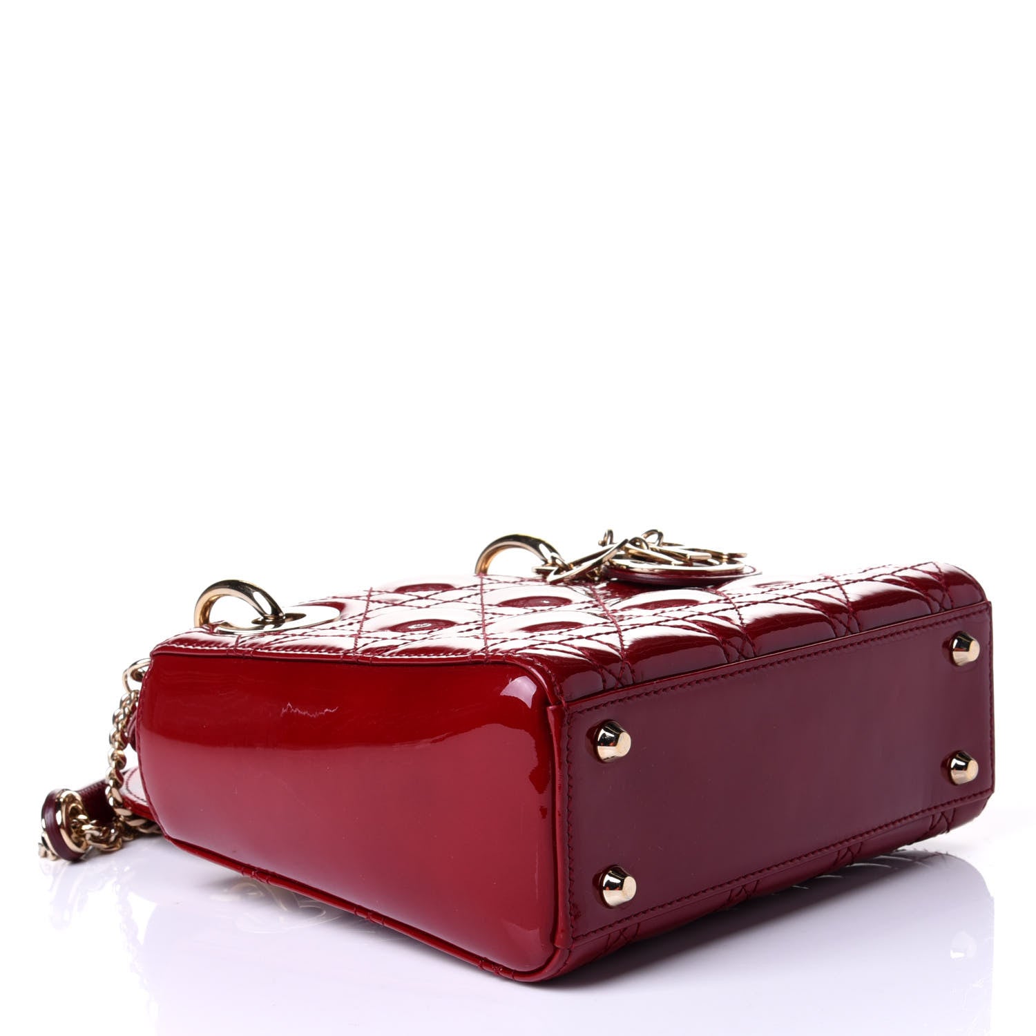 Christian Dior Patent Cannage Mini Lady Dior Red 4 of 10