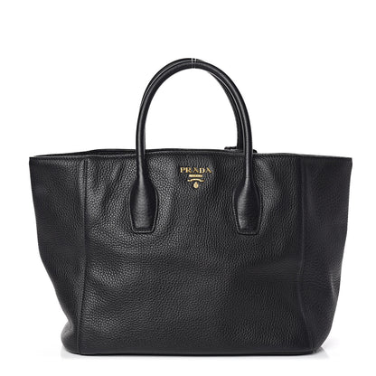 Prada Vitello Daino Tote Black 1 of 12