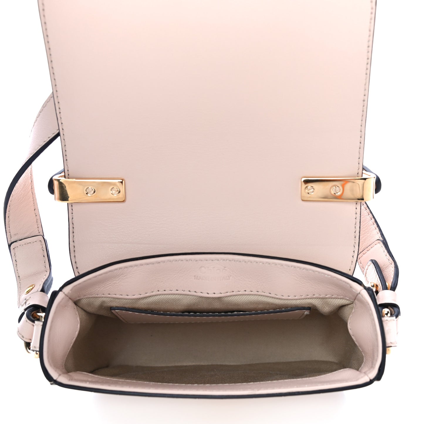 Calfskin Crocodile Embossed Mini C Double Carry Cement Pink