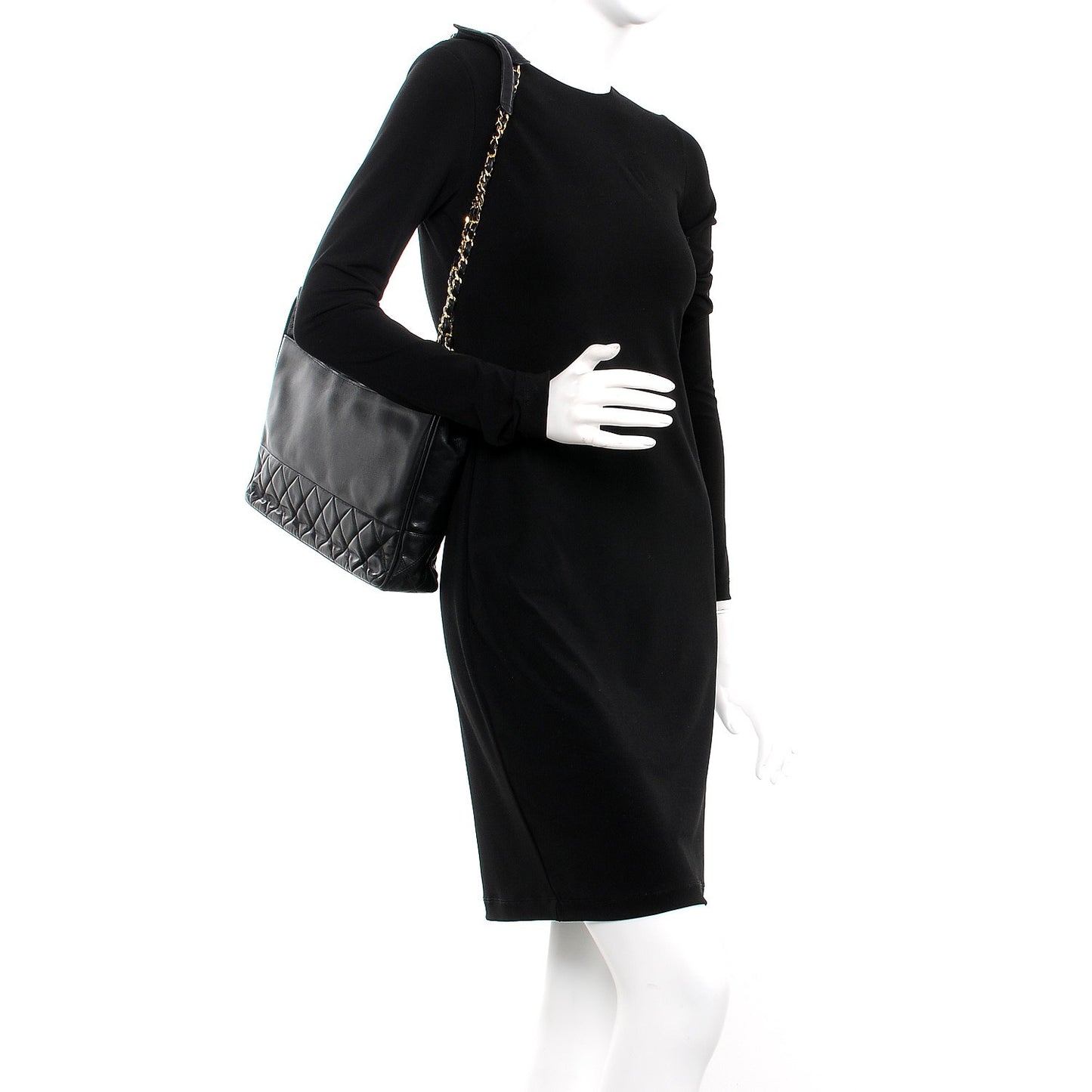 Lambskin Shopping Tote Black