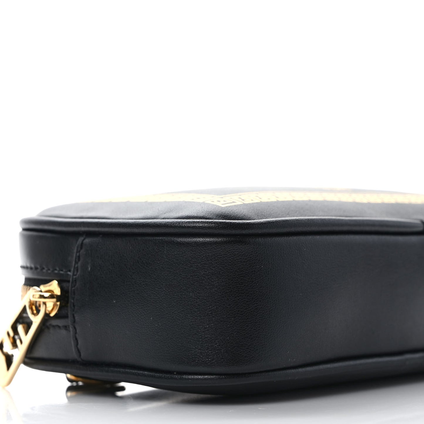 X VERSACE Vitello Cover Fendace Medusa Small Camera Case Black Gold