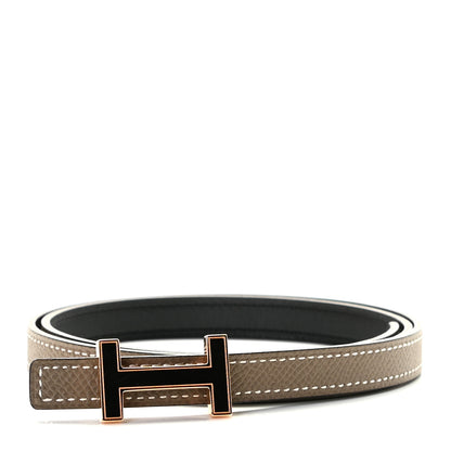 Hermes Epsom Swift 13mm Focus Belt 70 Etoupe Black 1 of 4